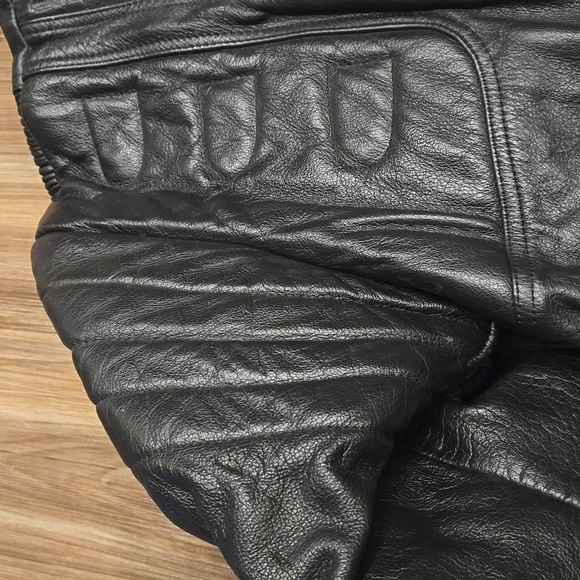 Bonus Leather Padded Double Zip Motorcycle Jacket - Picture 6 of 15